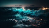 Blue Sea, Dark blue ocean. Generative AI