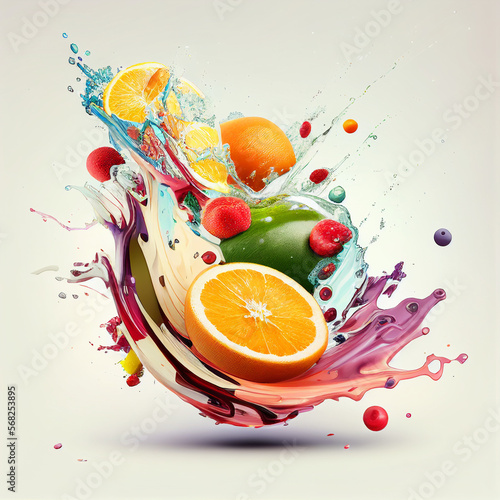 fruits and juice whirl