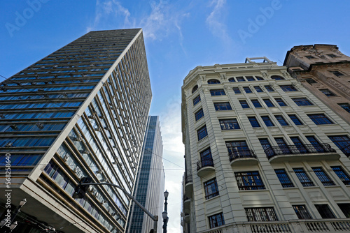 Wallpaper Mural The contrast of old and new in the urban landscape. Patriarch Square in downtown of Sao Paulo city, Brazil Torontodigital.ca