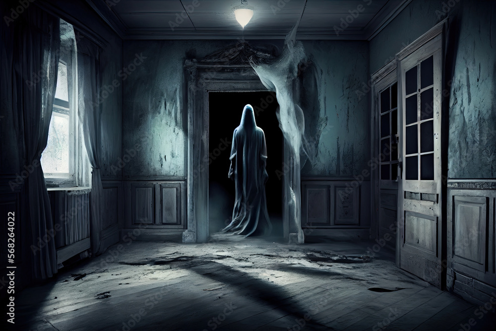 abandoned house, old mansion inhabited by a creepy ghost abandoned house, old mansion inhabited by a creepy ghost