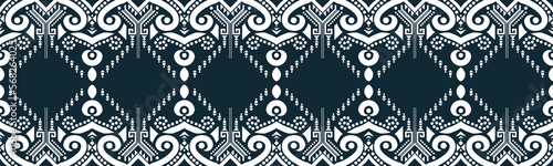 seamless pattern abstract ethnic geometric embroidery design repeating background texture in black and white.wallpaper and clothing. EP.4
