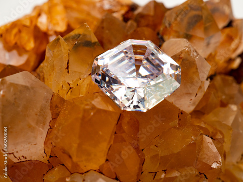 Close up shoot of a beautiful and sparkling diamond