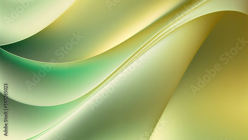 Abstract shimmering green background with gentle waves and silk texture for wallpapers  posters - Generative AI. 