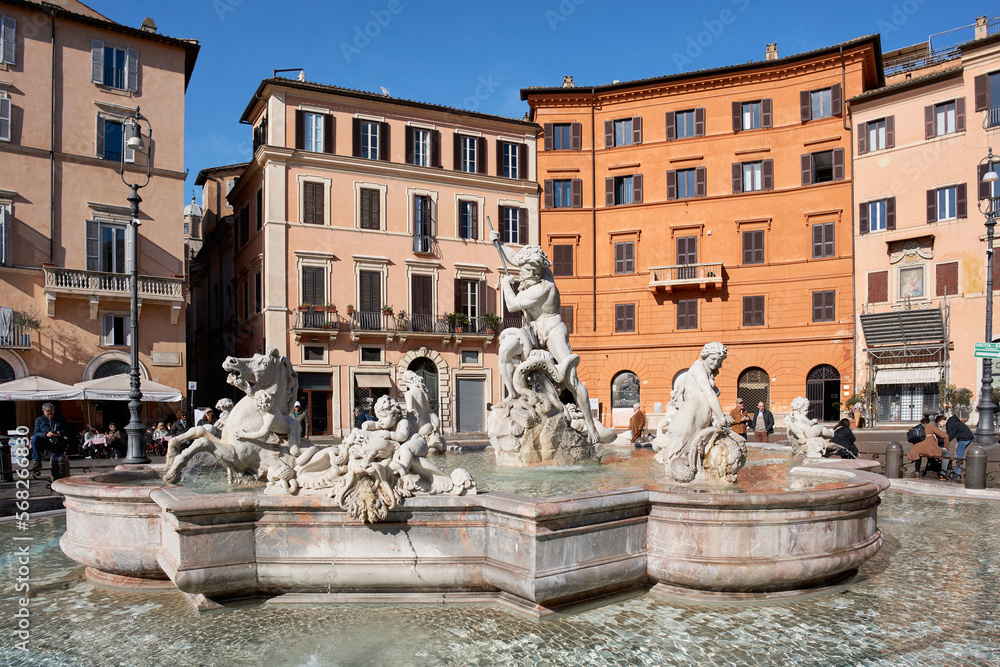 Fontana del Nettuno (Fountian of Neptune) , also know as Fontana dei Calderari in Piazza Navona, Rome
