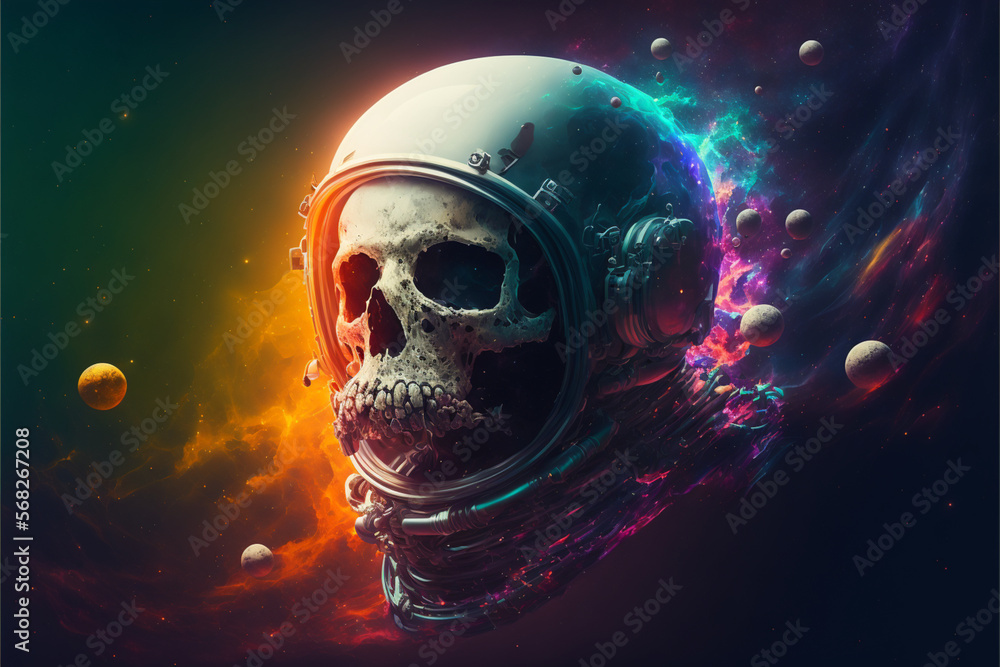 Astronaut in space with many vivid colors in RGB, Generative Ai Stock ...