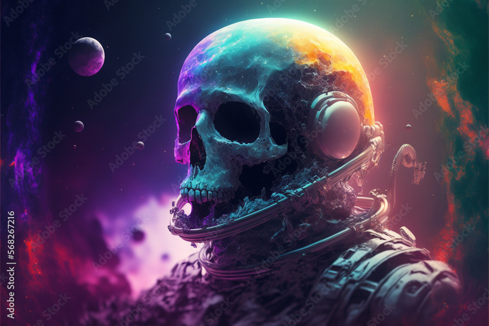 Astronaut in space with many vivid colors in RGB, Generative Ai Astronaut in space with many vivid colors in RGB, Generative Ai