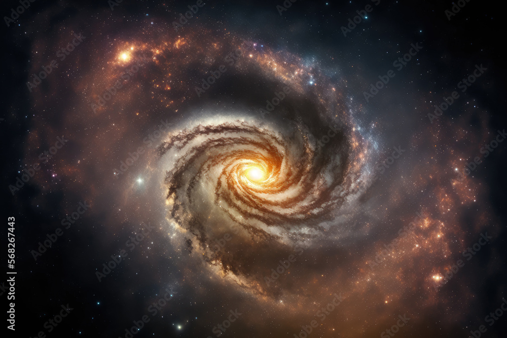 Milky Way galaxy in the cosmos, including stars and cosmic dust. Generative AI Milky Way galaxy in the cosmos, including stars and cosmic dust. Generative AI