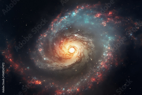 a view of a galaxy in the universe with stars and space dust. Generative AI
