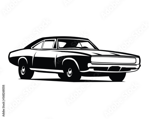 dodge super charger car silhouette logo. isolated on white background side view. Best for badges  emblems  icons  car industry and available in eps 10.