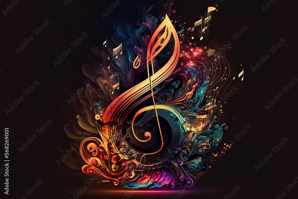 abstract musical background illustration. Generative AI abstract musical background illustration. Generative AI