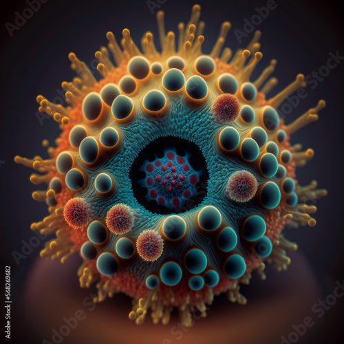 cellular representation of virus or bacteria, Generative Ai