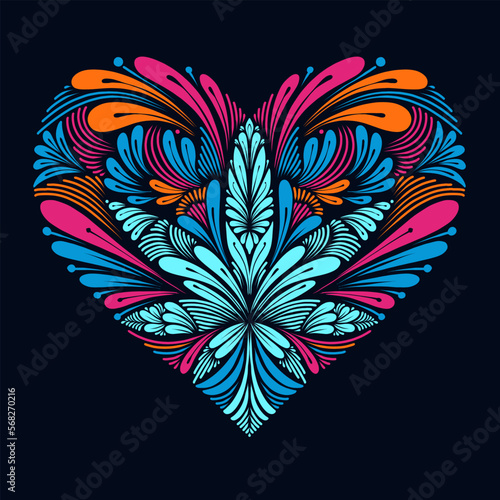 Cannabis marijuana love illustration ornament vector
