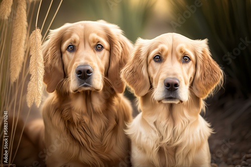 Two retrievers dogs