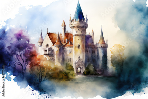 a picture of a castle from a fairy tale. Generative AI
