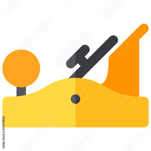 Isolated block plane in flat icon on white background. Carpentry, jointer, work tool, equipment