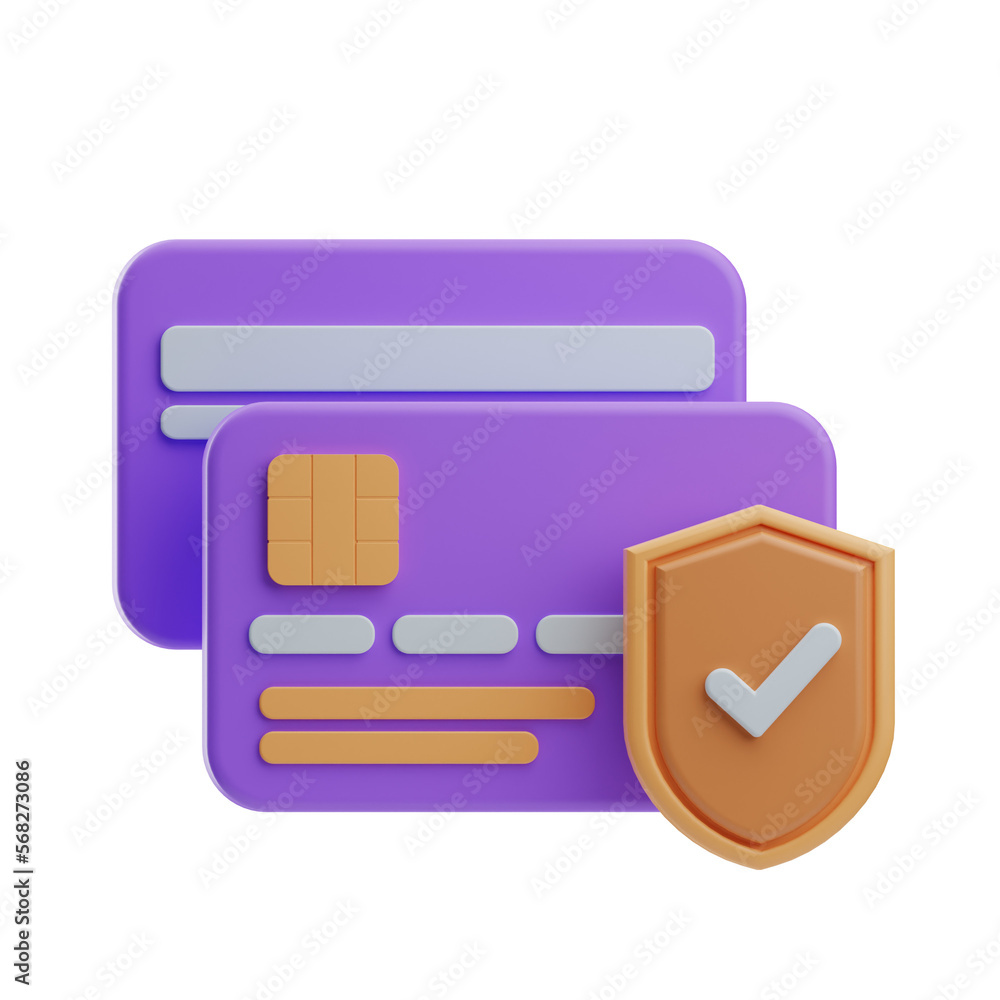 insurance object credit card illustration 3d insurance object credit card illustration 3d
