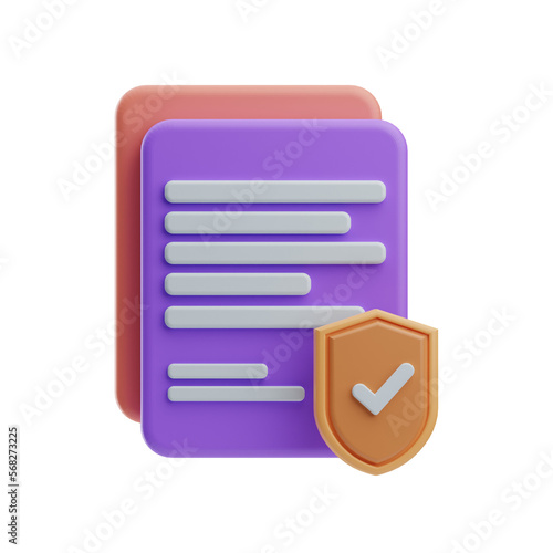 insurance object insurance policy illustration 3d