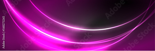 Blue neon glowing lines, magic energy space light concept, abstract background wallpaper design