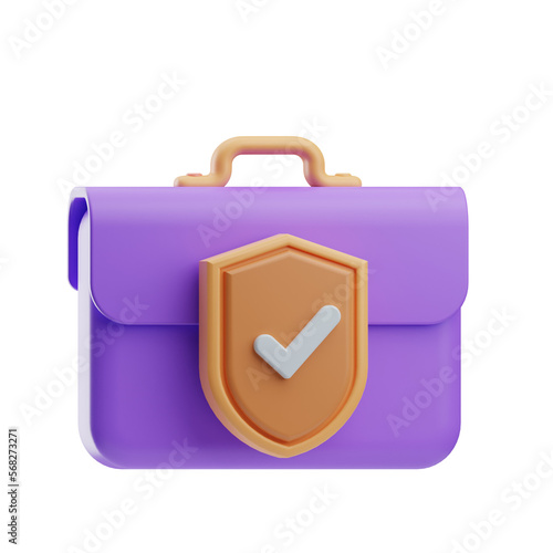 insurance object briefcase illustration 3d