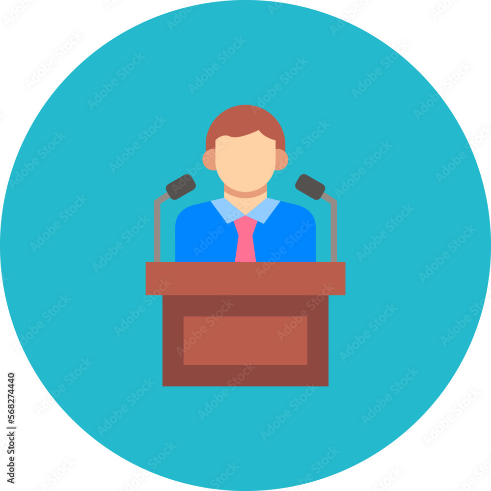 Politician Multicolor Circle Flat Icon Politician Multicolor Circle Flat Icon