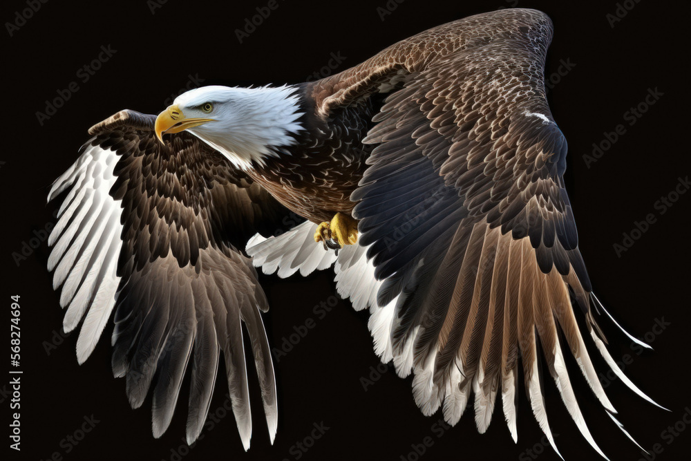 Obraz premium a lone eagle soaring at white. Generative AI