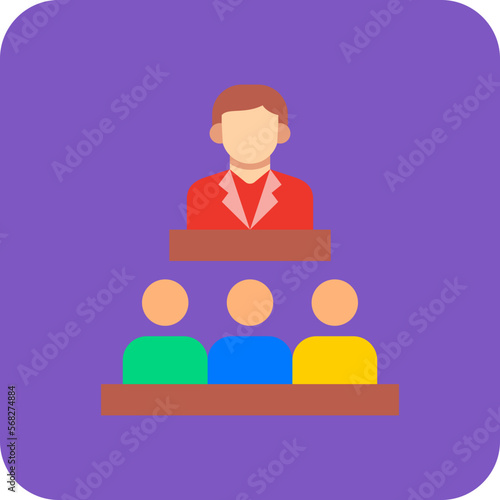 Senate Multicolor Round Corner Flat Icon