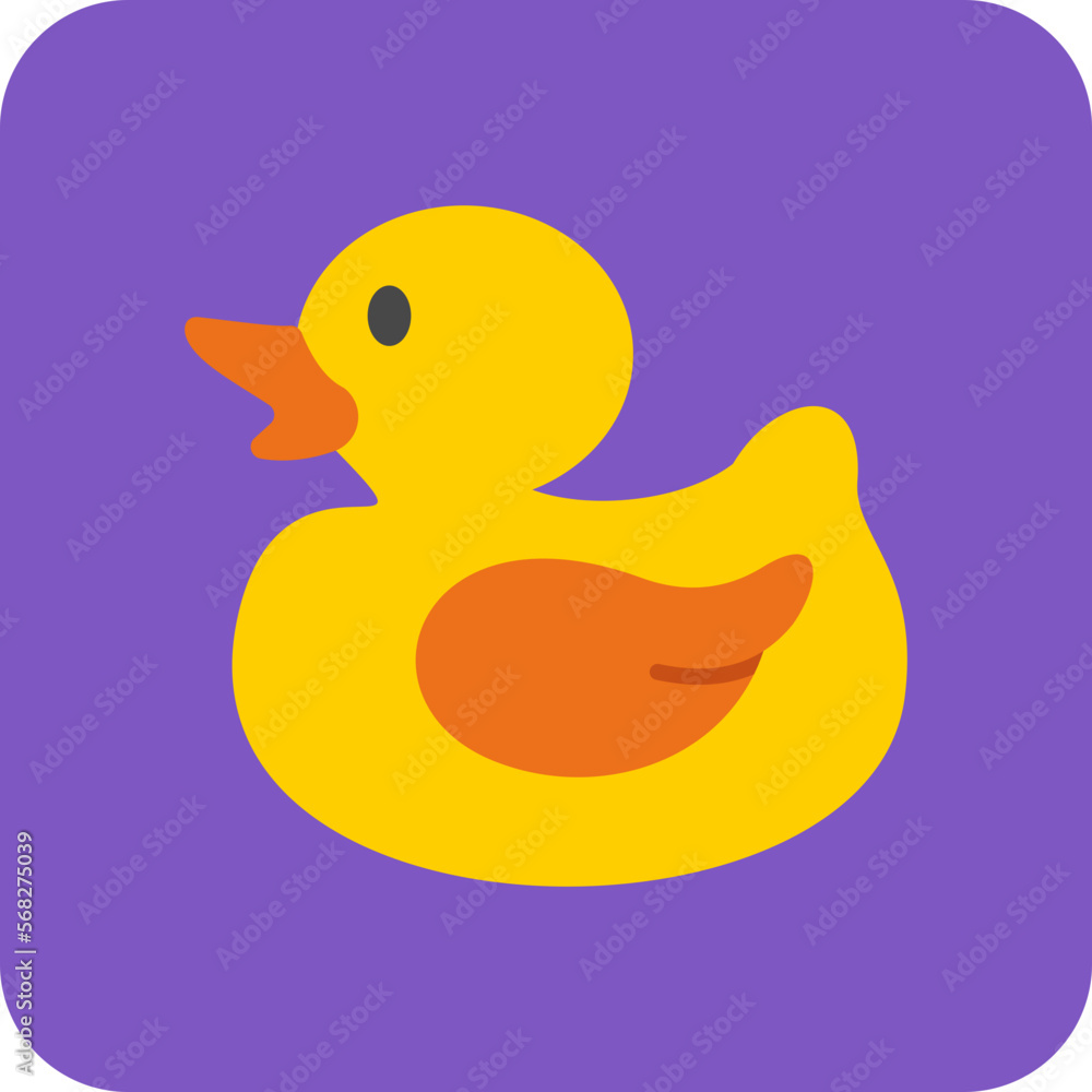 Fototapeta premium Duck Multicolor Round Corner Flat Icon
