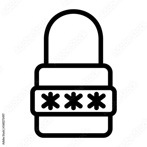 pin code line icon