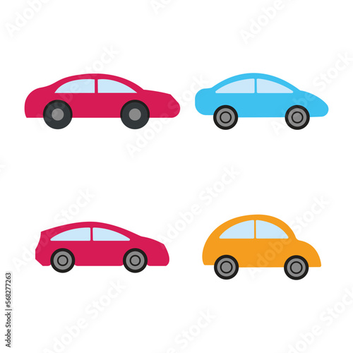 car transportation icon  set  color vector illustration design logo template flat style trendy collection