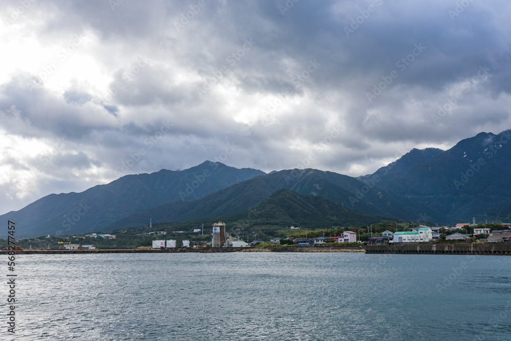 Landscape of the Port of Miyanoura in Yakushima Island, Kagoshima Prefecture, Japan