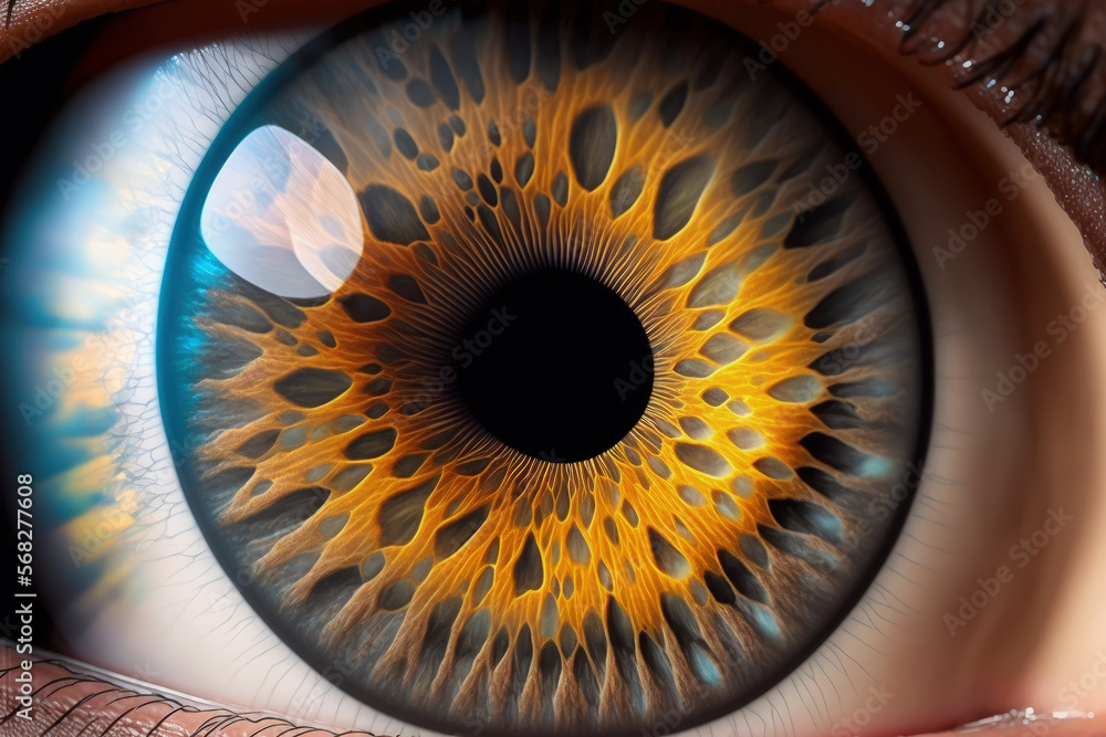 The Human Eye in Extreme Close Ups. Generative AI