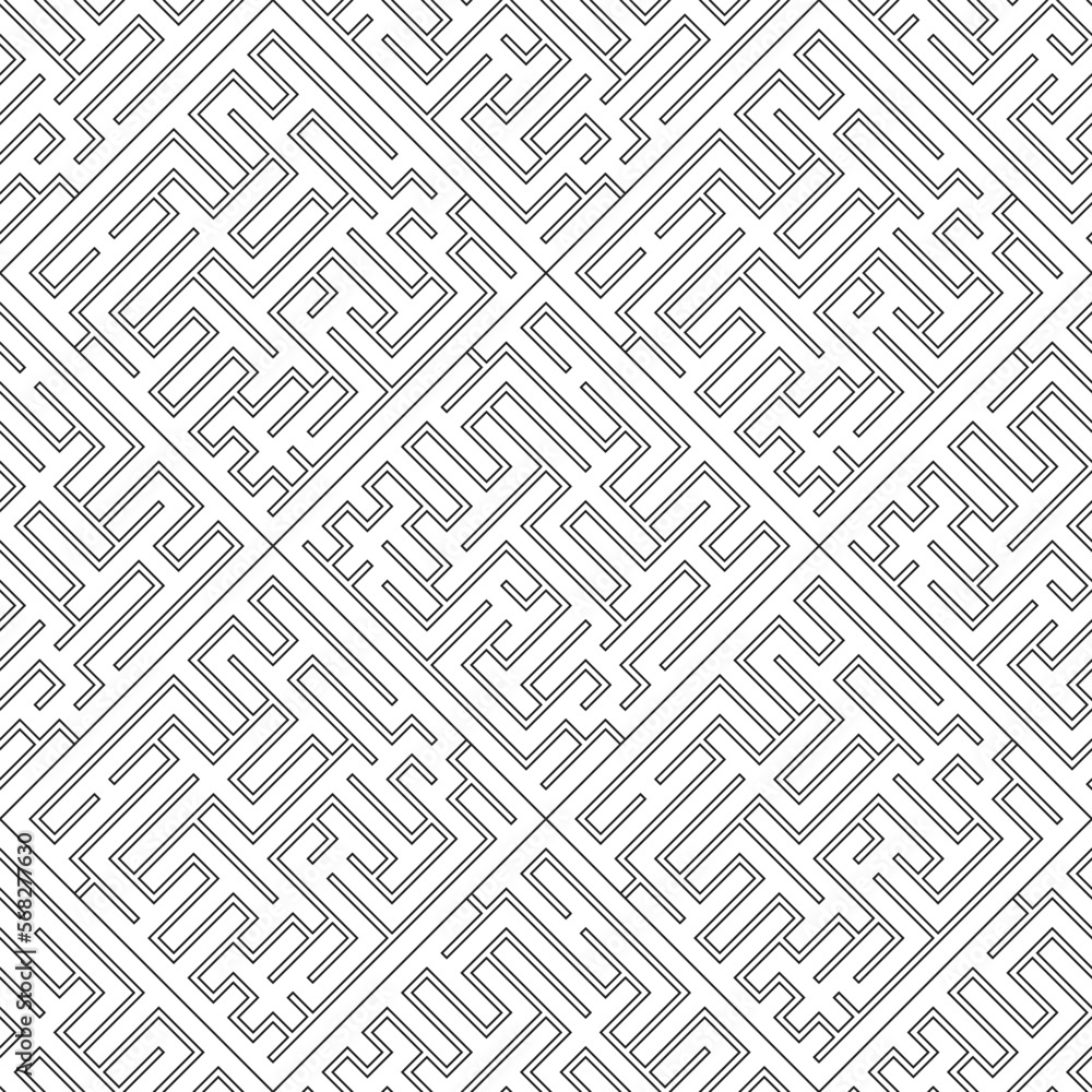Modern black and white abstract seamless geometric background.