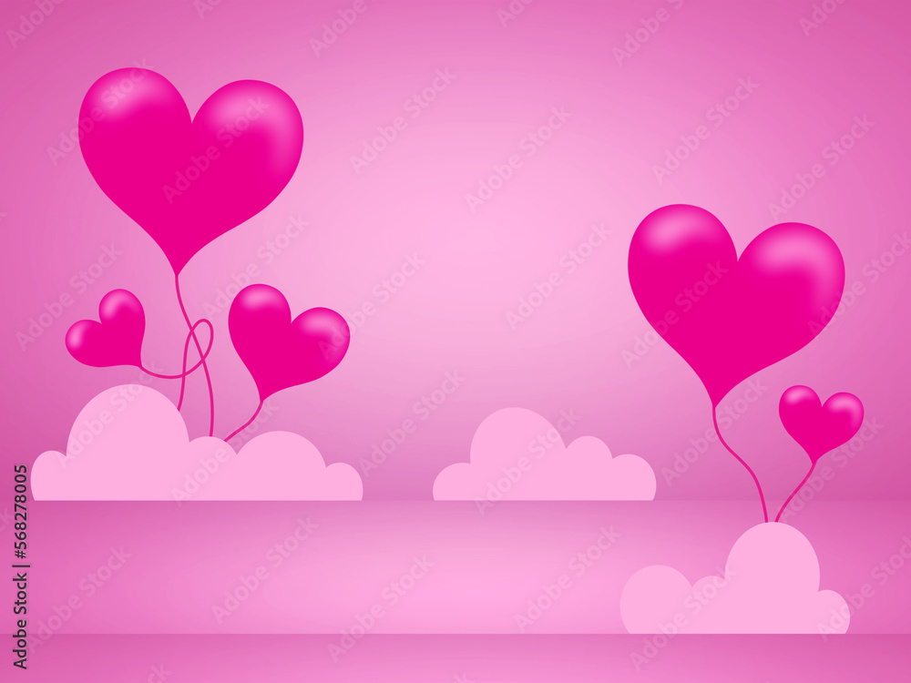 Valentines Day Heart Background Illustration
