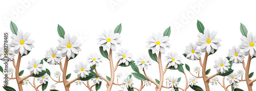 Spring concept Daisy flower cutout © Xvector