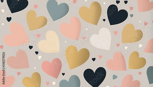 Backgrounds and images of colored hearts inspired by Valentine's Day. Images generated by AI.