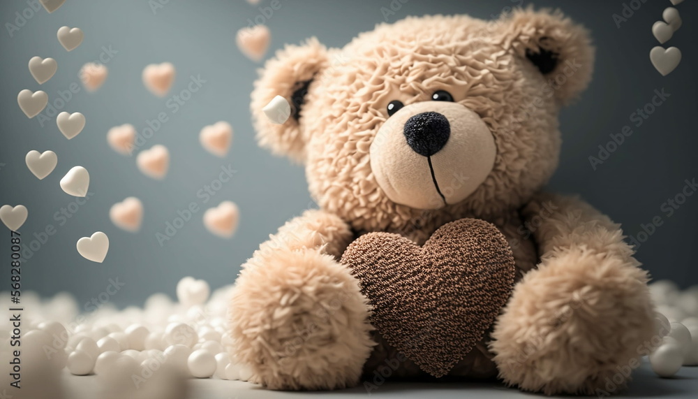 Romantic images for Valentine's Day with bears, chocolates, roses, hearts. Generated by AI. Romantic images for Valentine's Day with bears, chocolates, roses, hearts. Generated by AI.