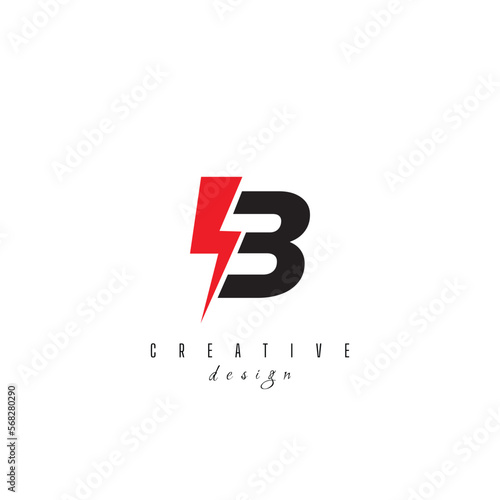 letters B with flash logo, Lightning Thunder Letter Logo Design B, Flash logotype, initial B power logo design symbol vector template