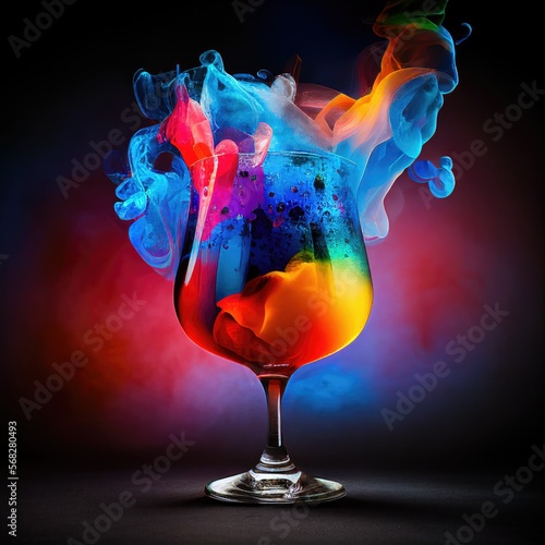 Smokey Wine Glass Generative AI