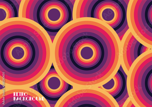 Abstract retro 70s background with colorful striped design, vector illustration design for poster, wall art, banner graphic. computer wallpaper desktop.