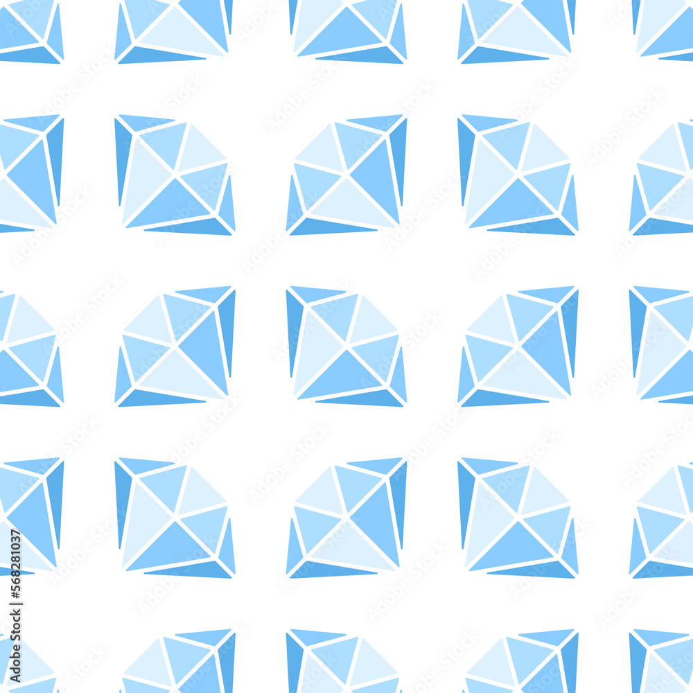 Blue diamonds seamless pattern. Stylized vector elements on white background. Blue diamonds seamless pattern. Stylized vector elements on white background.