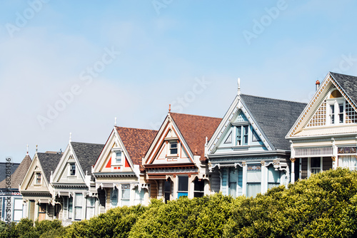 Historical victorian houses called Painted Ladies, San Francisco, California