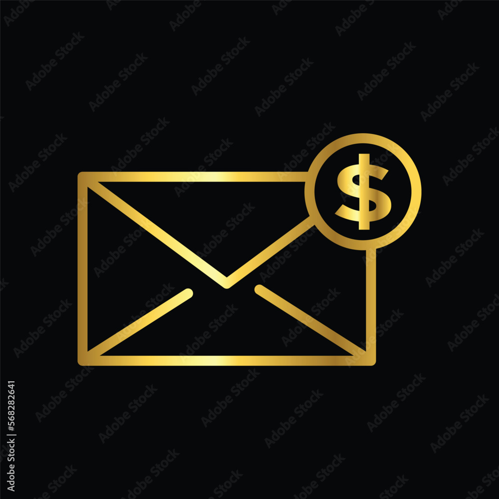gold E mail, envelope icon vector illustration design logo template flat style trendy collection gold E mail, envelope icon vector illustration design logo template flat style trendy collection