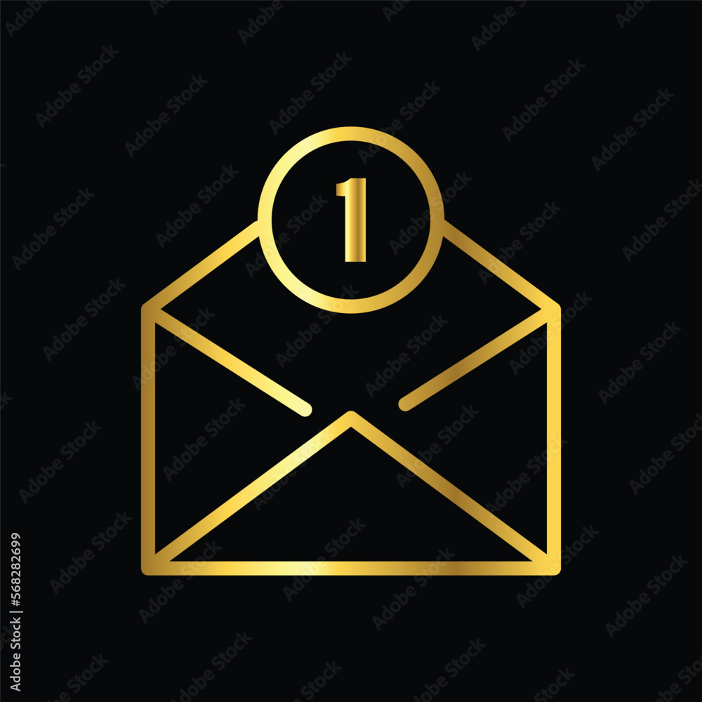 gold E mail, envelope icon vector illustration design logo template flat style trendy collection gold E mail, envelope icon vector illustration design logo template flat style trendy collection