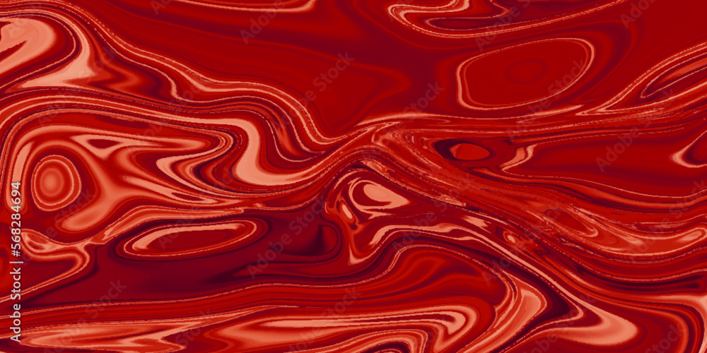 Fototapeta premium Dark red marble oil ink liquid swirl texture for do ceramic counter dark red abstract light background, red Oil or Petrol liquid flow, liquid metal close-up, wide horizontal banner.