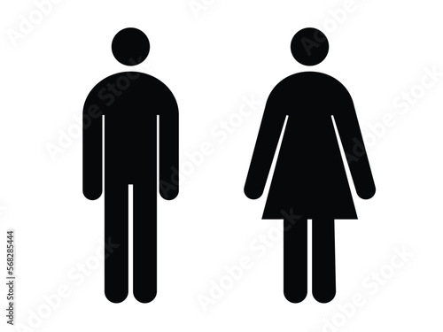 Symbols of man and woman. Abstract shapes male and female silhouettes. Vector illustration isolated on a white background