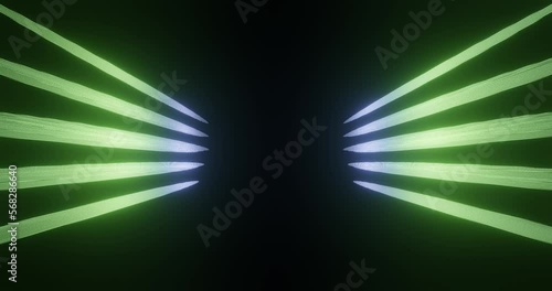 3d render with aspiring blue and green lines on black
