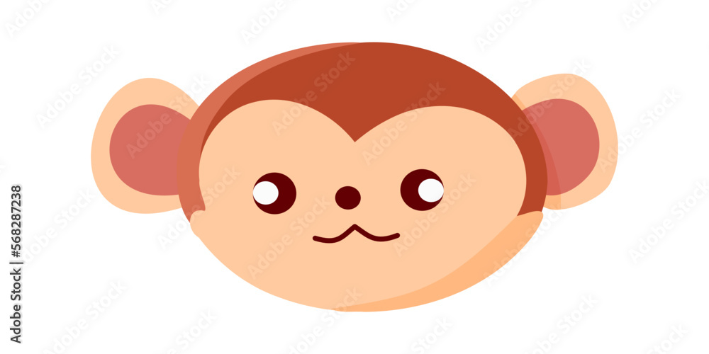 Cute monkey head illustration for mascot symbol Cute monkey head illustration for mascot symbol