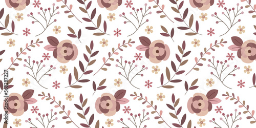 Vintage floral pattern for fabric print and background