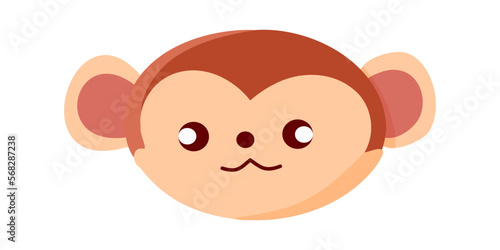 Cute monkey head illustration for mascot symbol