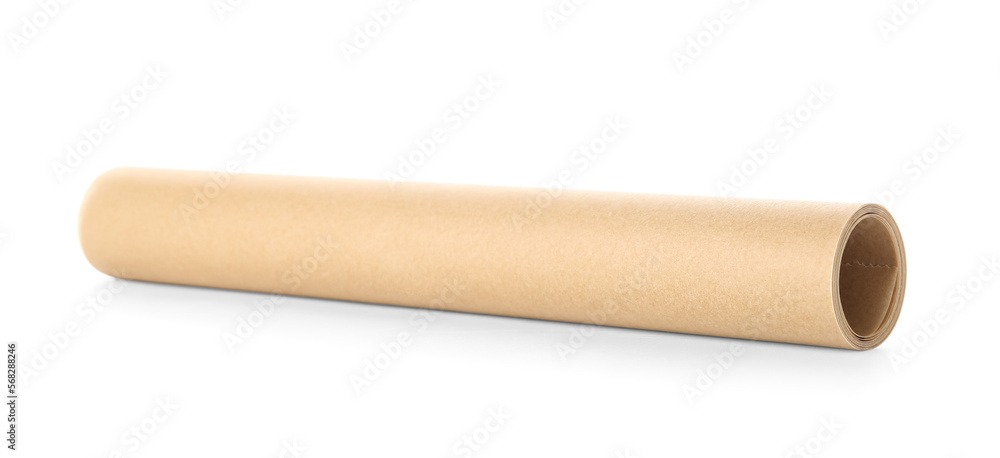 Roll of baking paper on white background Roll of baking paper on white background